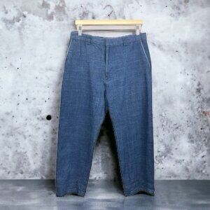 OAK + FORT Dark Chambray 100% Cotton Twill Trousers Size L
